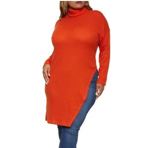 Plus asymmetrical knit sweater with turtleneck! Never worn! NWT! Size 3X - Black